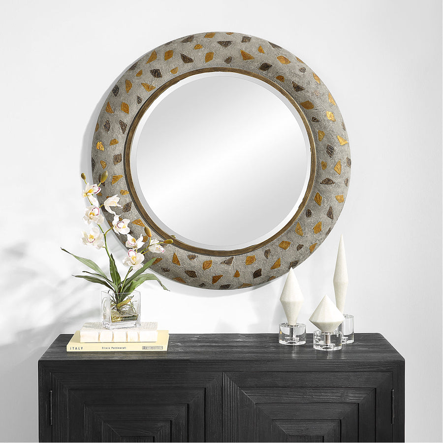 Uttermost Copper Terrazzo Round Mirror