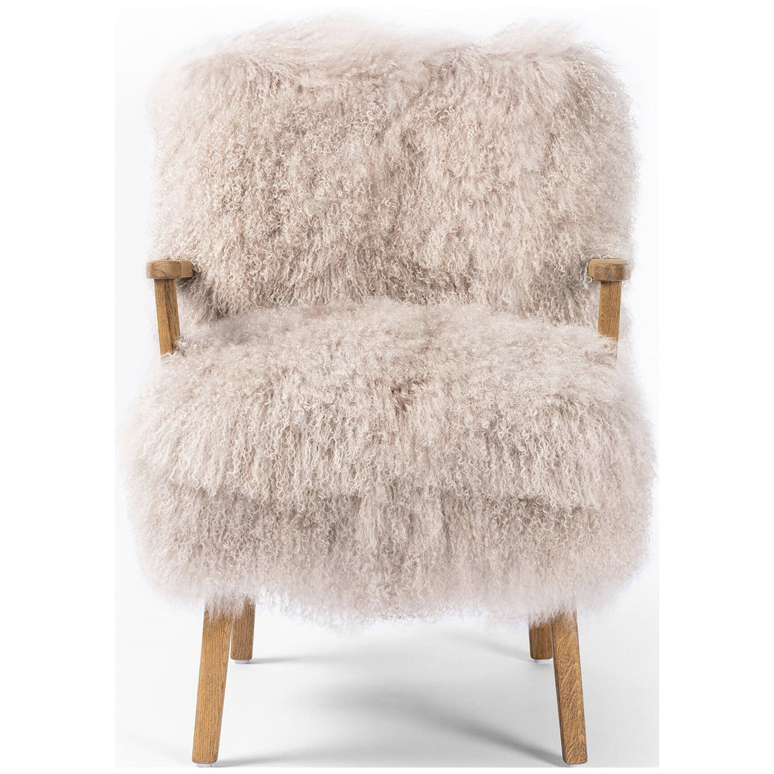 Four Hands Ashland Armchair - Taupe Mongolian Fur