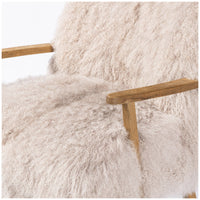 Four Hands Ashland Armchair - Taupe Mongolian Fur