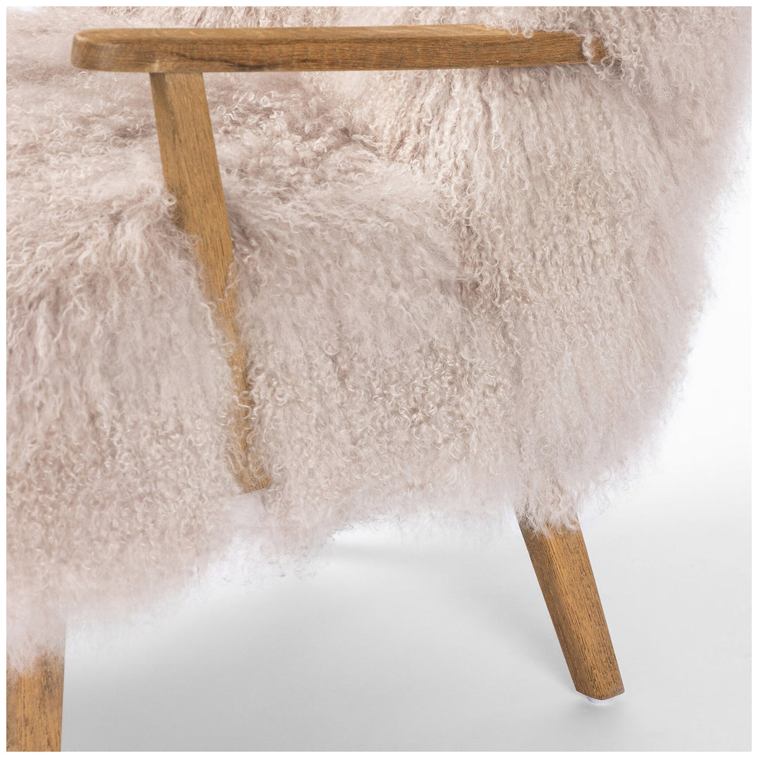 Four Hands Ashland Armchair - Taupe Mongolian Fur