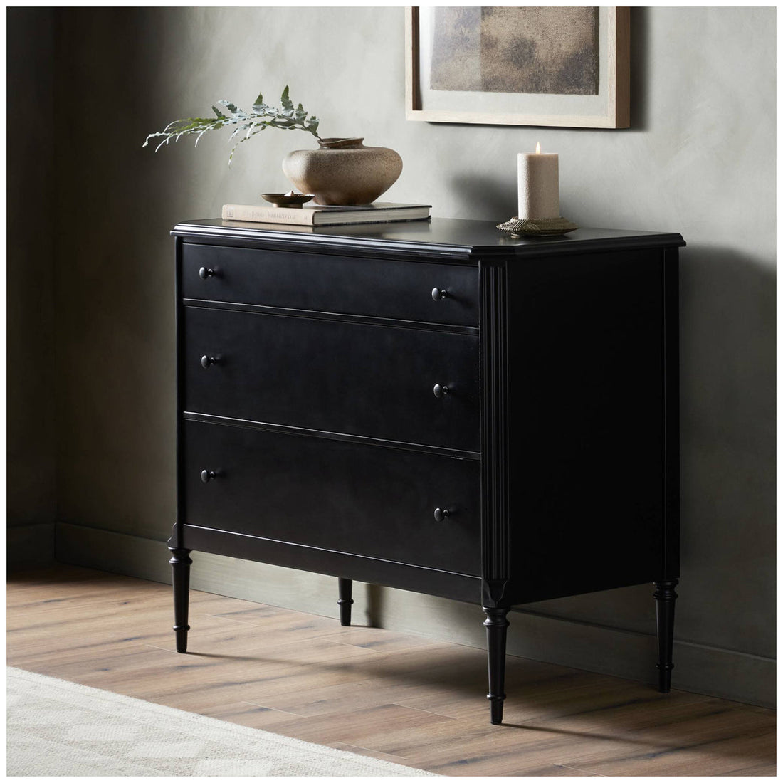 Four Hands Bolton Lendon 3-Drawer Dresser - Black