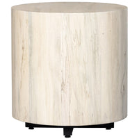 Four Hands Hudson Round End Table - Bleached Spalted Primavera