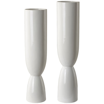 Uttermost Kimist White Vases, 2-Piece Set