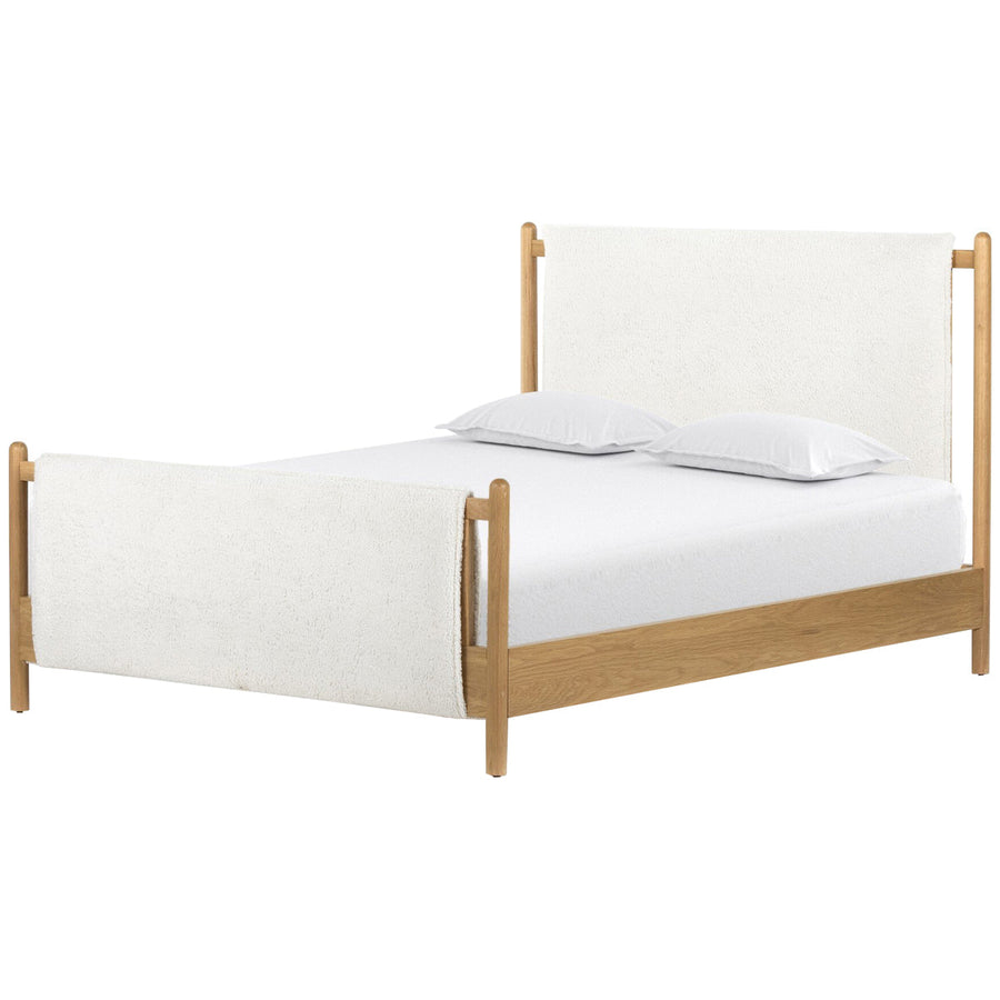 Four Hands Berman Bowen Queen Bed - Sheepskin Natural