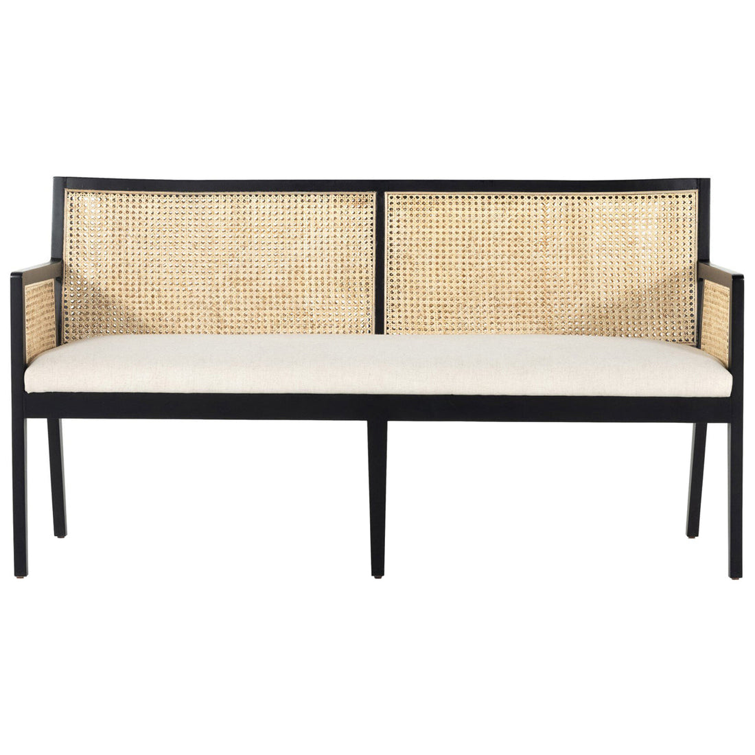 Four Hands Antonia Cane Dining Bench - Savile Flax