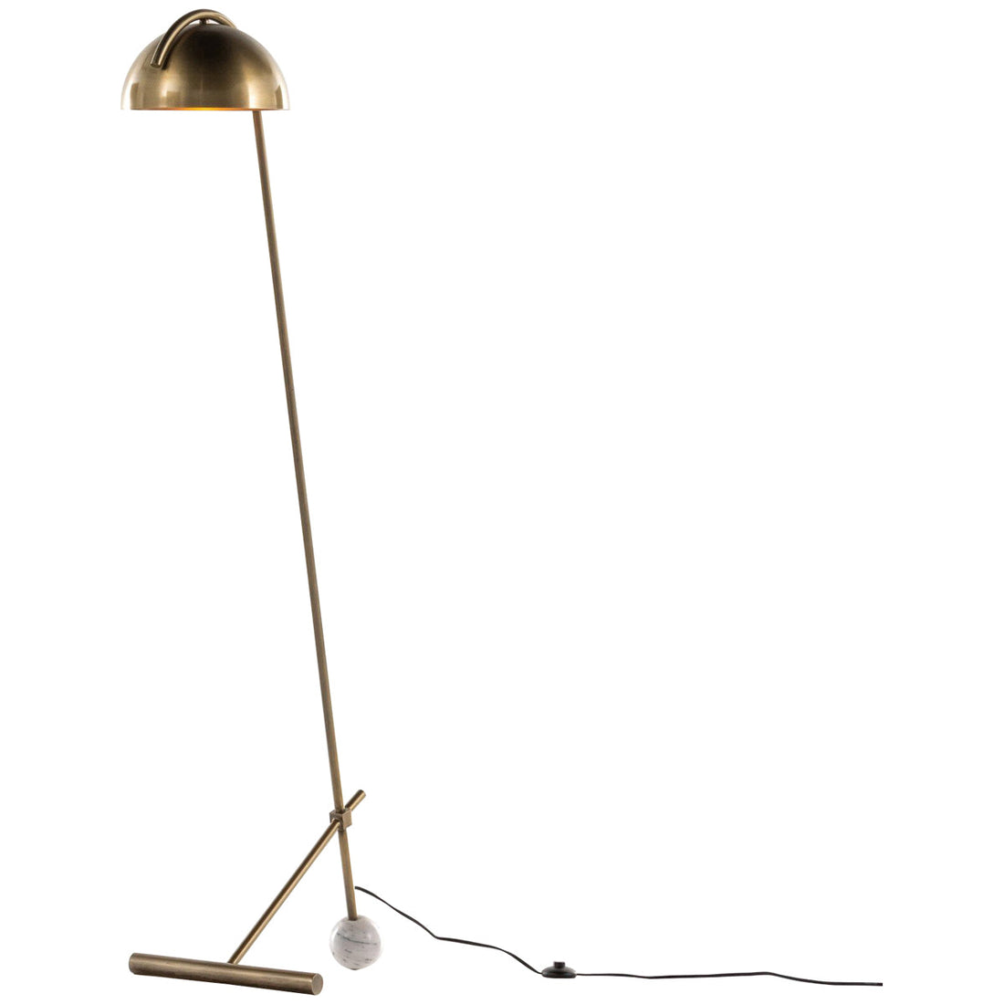 Four Hands Asher Becker Floor Lamp - Charcoal and White Marble