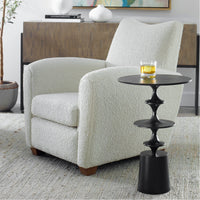 Uttermost Flight Textured Black Accent Table