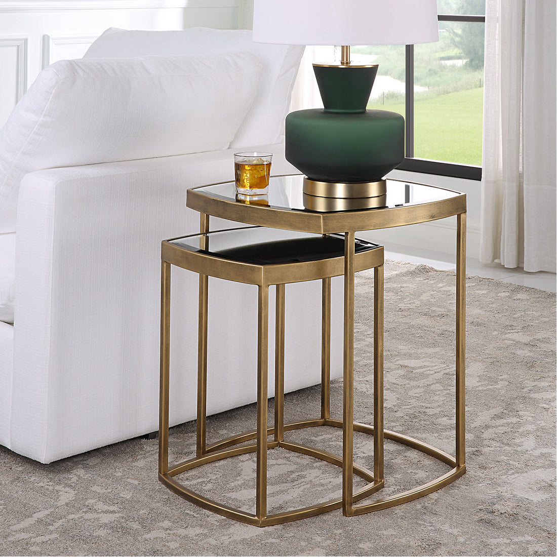 Uttermost Vista Gold Nesting Tables, 2-Piece Set