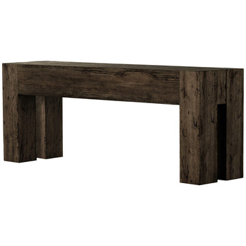 Four Hands Abaso Console Table - Ebony Rustic Wormwood Oak