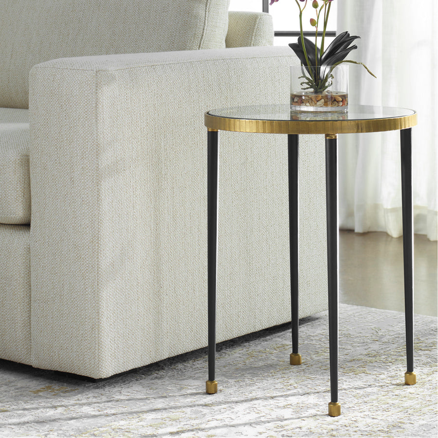 Uttermost Stiletto Antique Gold Side Table