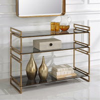 Uttermost Stacked Up Gray Glass Console Table