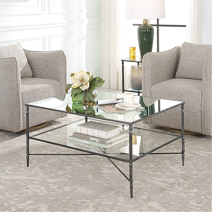 Uttermost Henzler Mirrored Steel Coffee Table