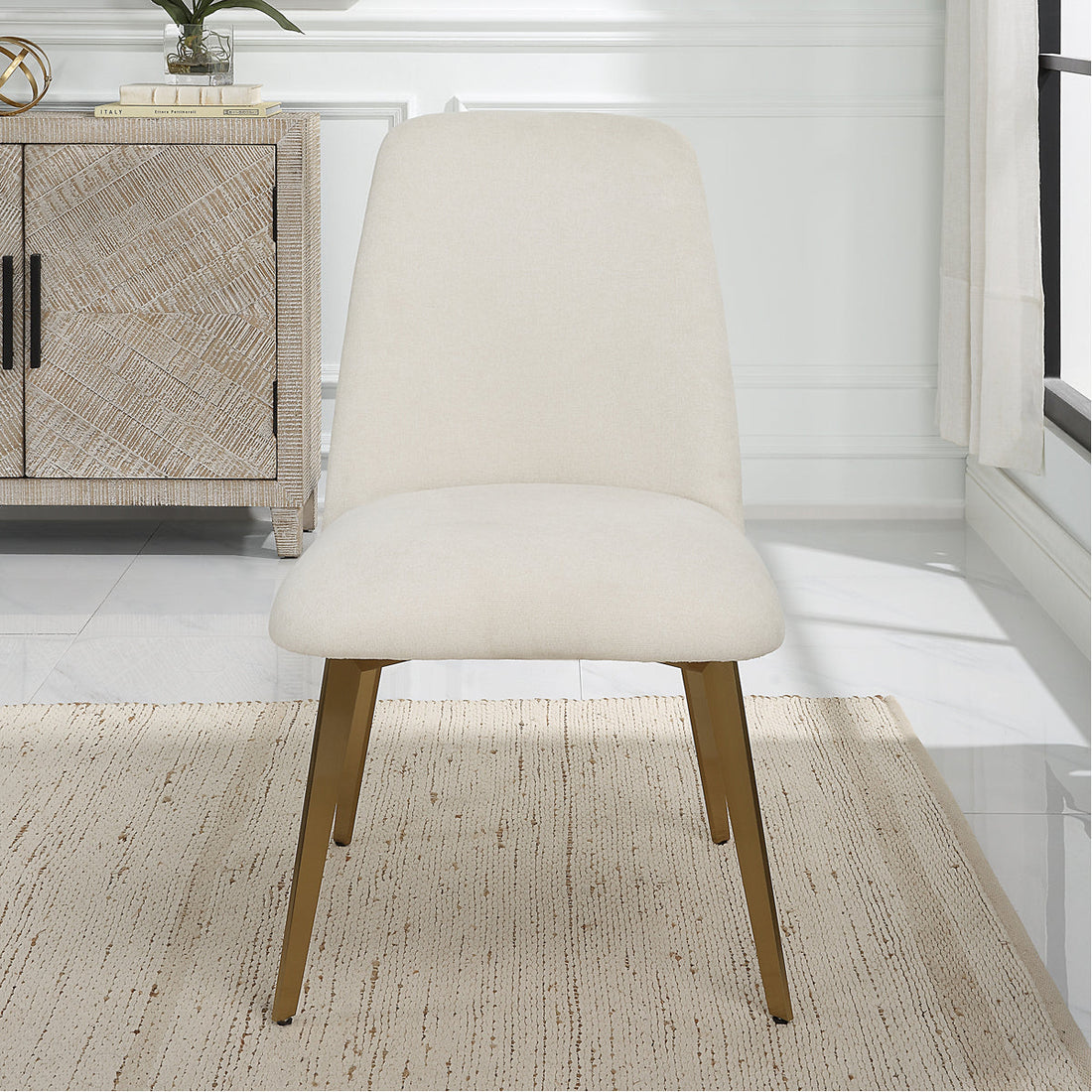 Uttermost Vantage Off-White Fabric Dining Chair