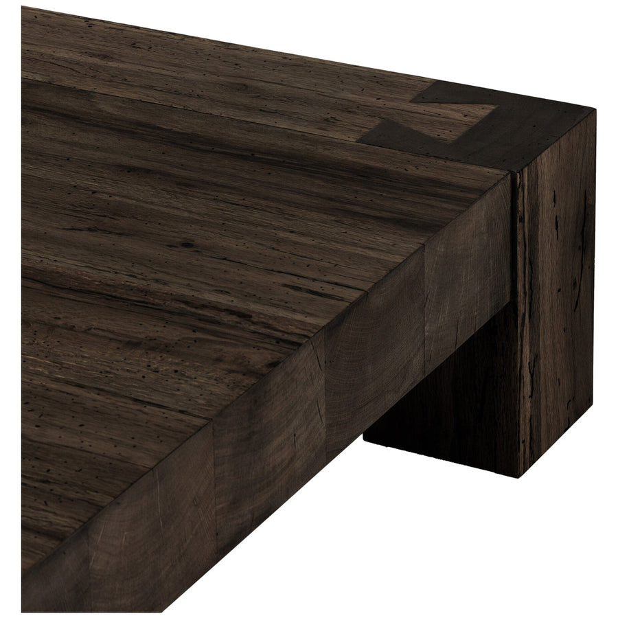 Four Hands Abaso Coffee Table - Ebony Rustic Wormwood Oak