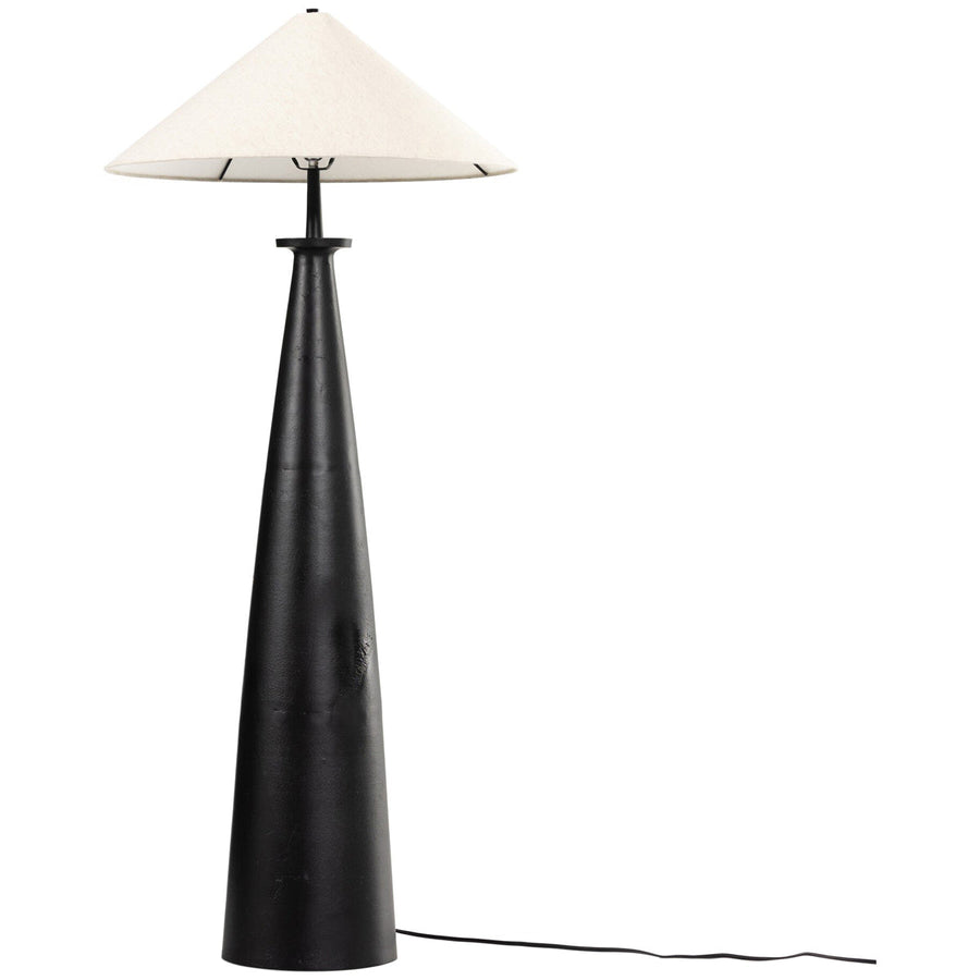 Four Hands Asher Innes Tapered Shade Floor Lamp - Matte Black Cast