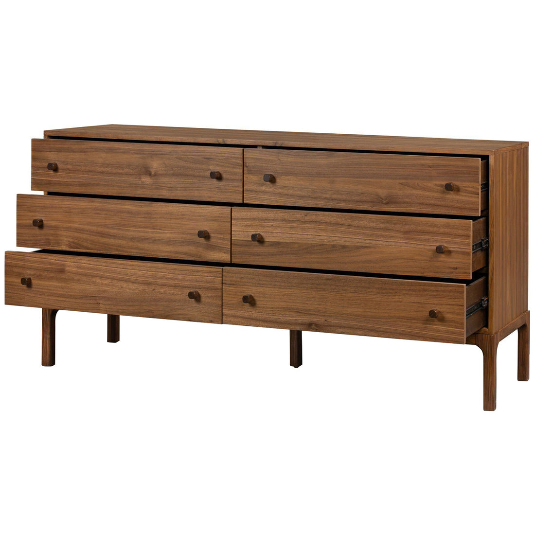 Four Hands Arturo 6-Drawer Dresser - Natural Walnut Veneer