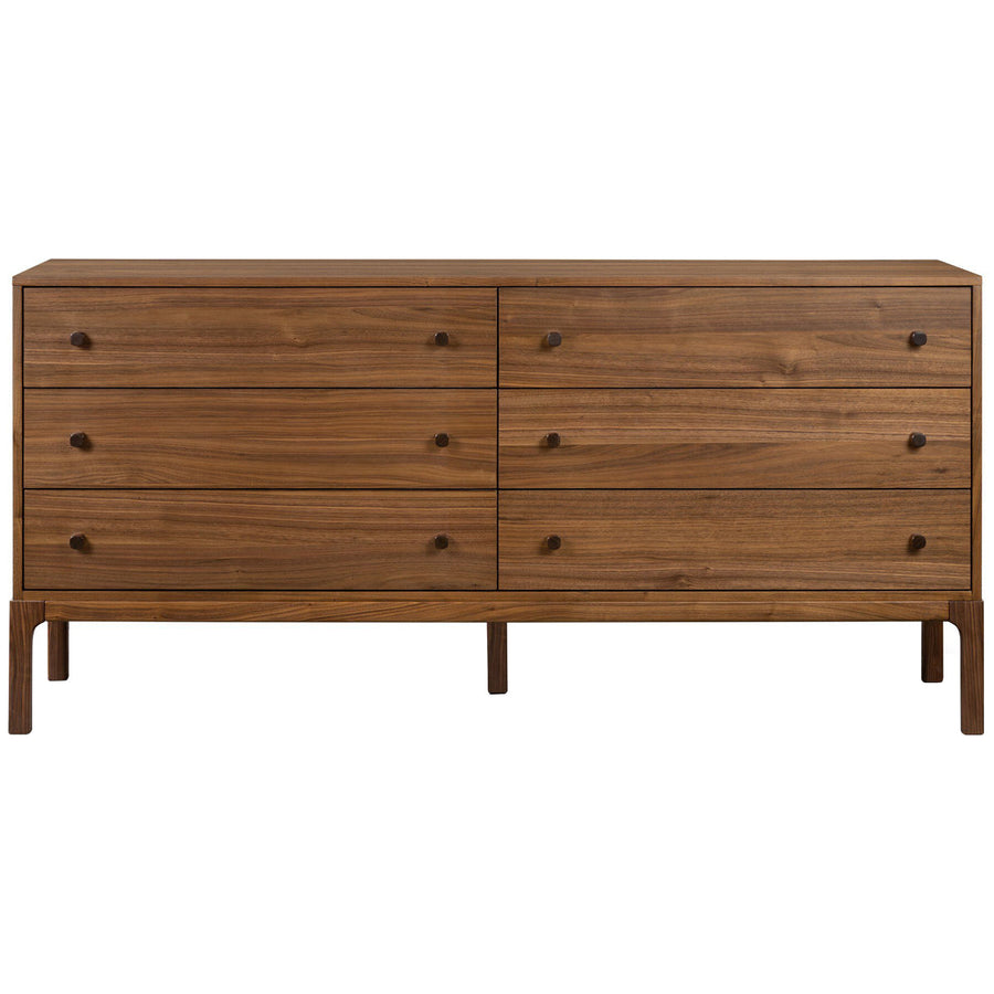 Four Hands Arturo 6-Drawer Dresser - Natural Walnut Veneer