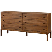 Four Hands Arturo 6-Drawer Dresser - Natural Walnut Veneer