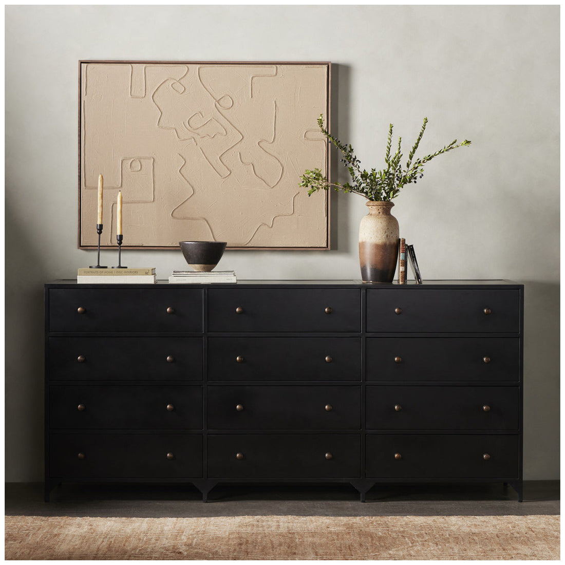 Four Hands Belmont Belmont 12-Drawer Dresser - Black