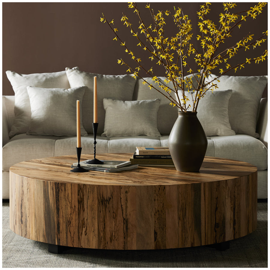 Four Hands Wesson Hudson Large Coffee Table - Spalted Primavera