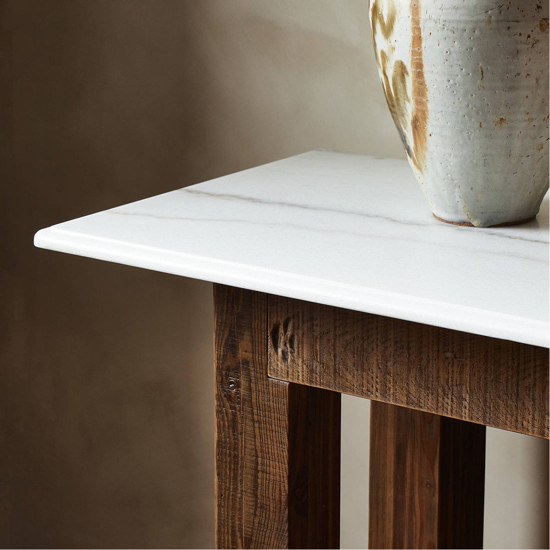 Four Hands Jessa Console Table - Honed White Marble