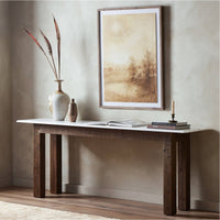 Four Hands Jessa Console Table - Honed White Marble