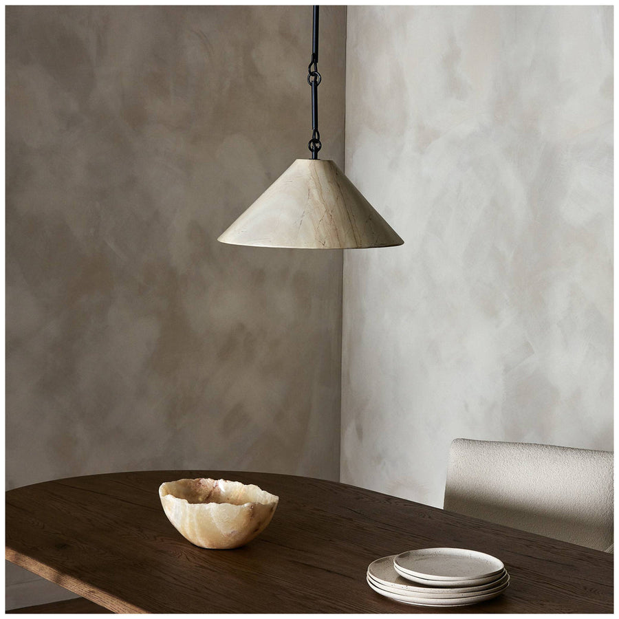 Four Hands Asher Concetta Pendant - Ecru Marble Solid