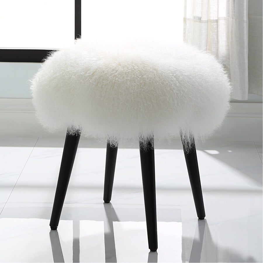 Uttermost Wooly Sheepskin Accent Stool