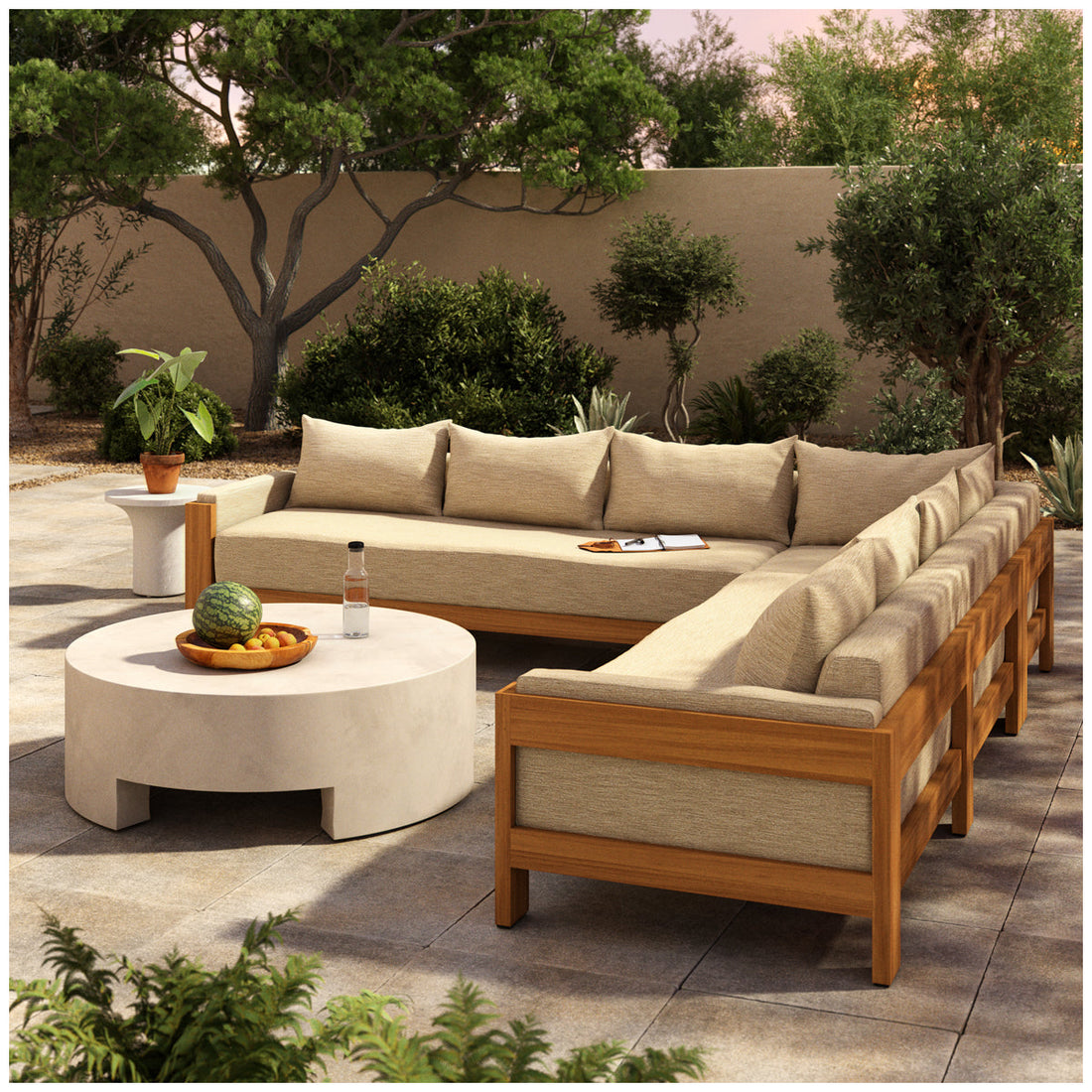 Four Hands Duvall Chapman Outdoor 3-Piece Sectional - Cream