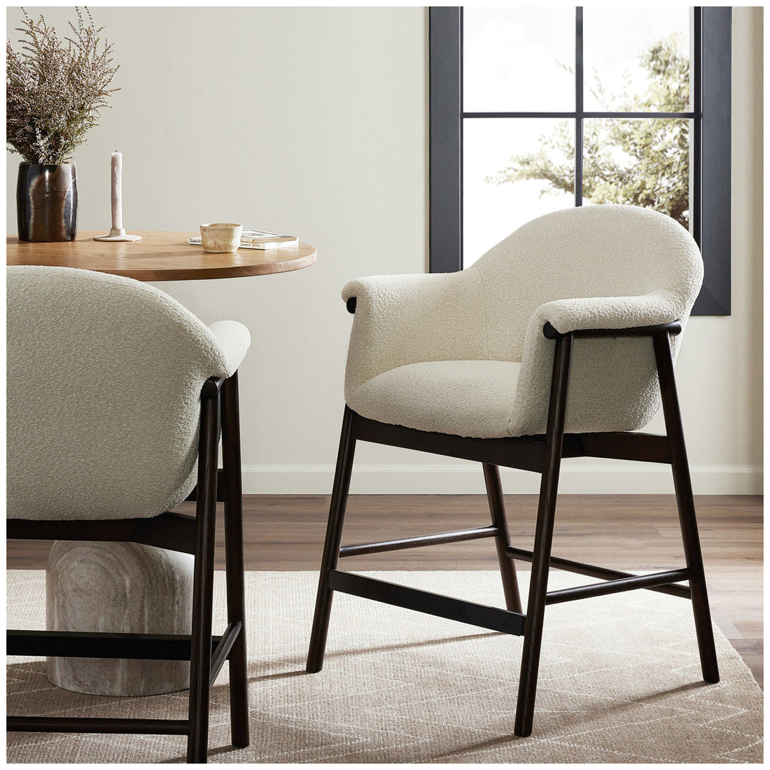 Four Hands Sora Bar Stool - FIQA Boucle Cream