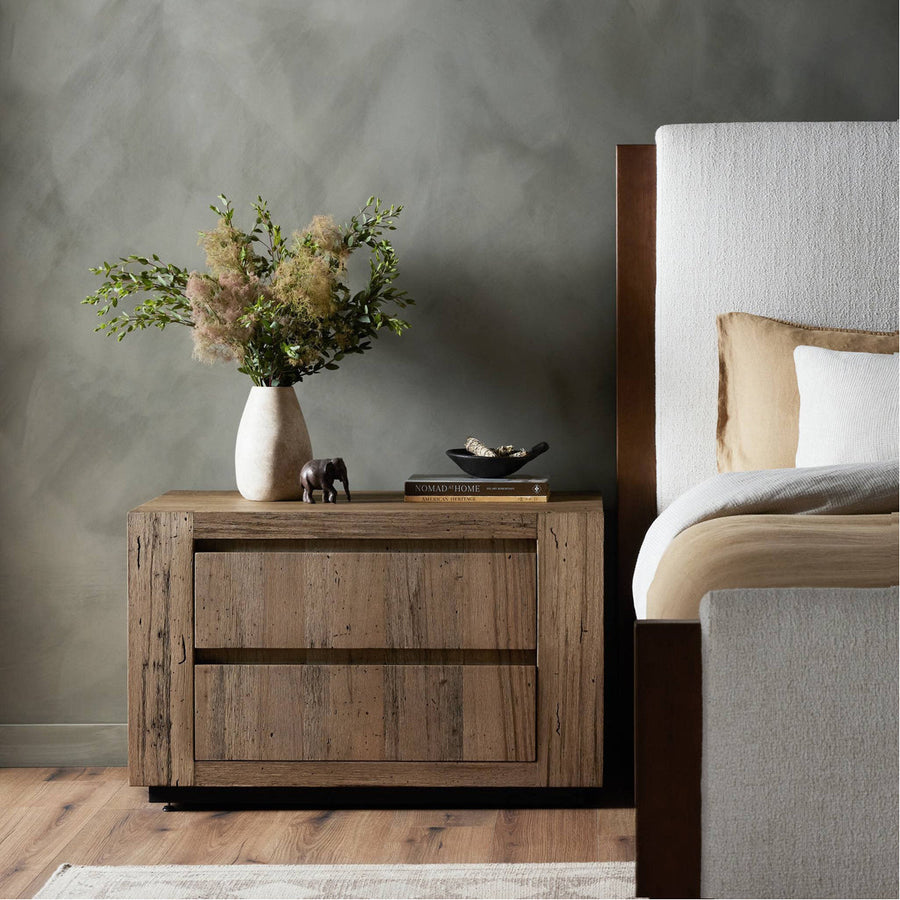 Four Hands Abaso Nightstand - Rustic Wormwood Oak