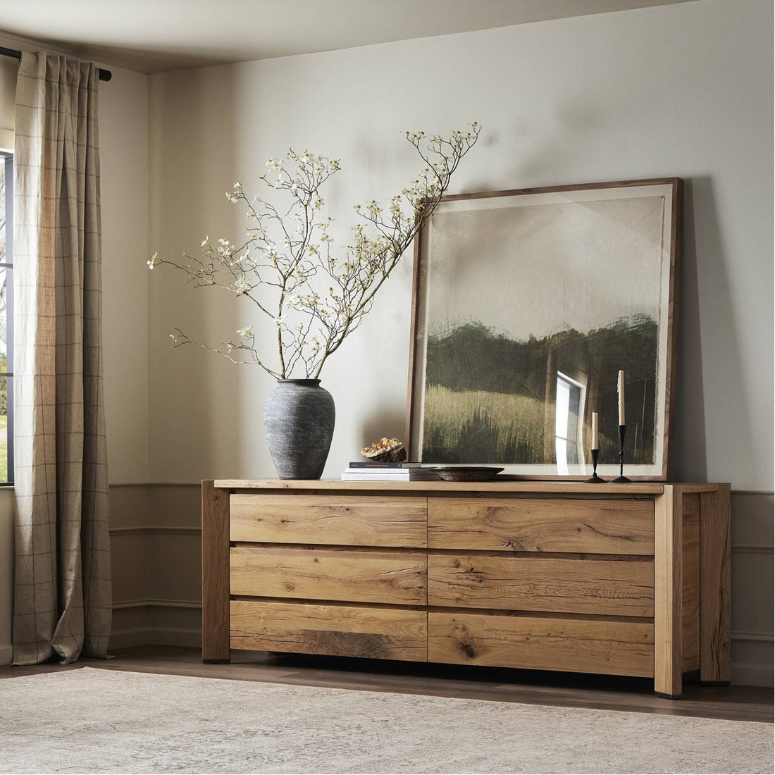 Four Hands Cassio Dresser - Natural Reclaimed French Oak