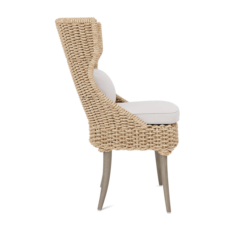 Made Goods Arla Faux Rope Outdoor Dining Chair in Alsek Fabric