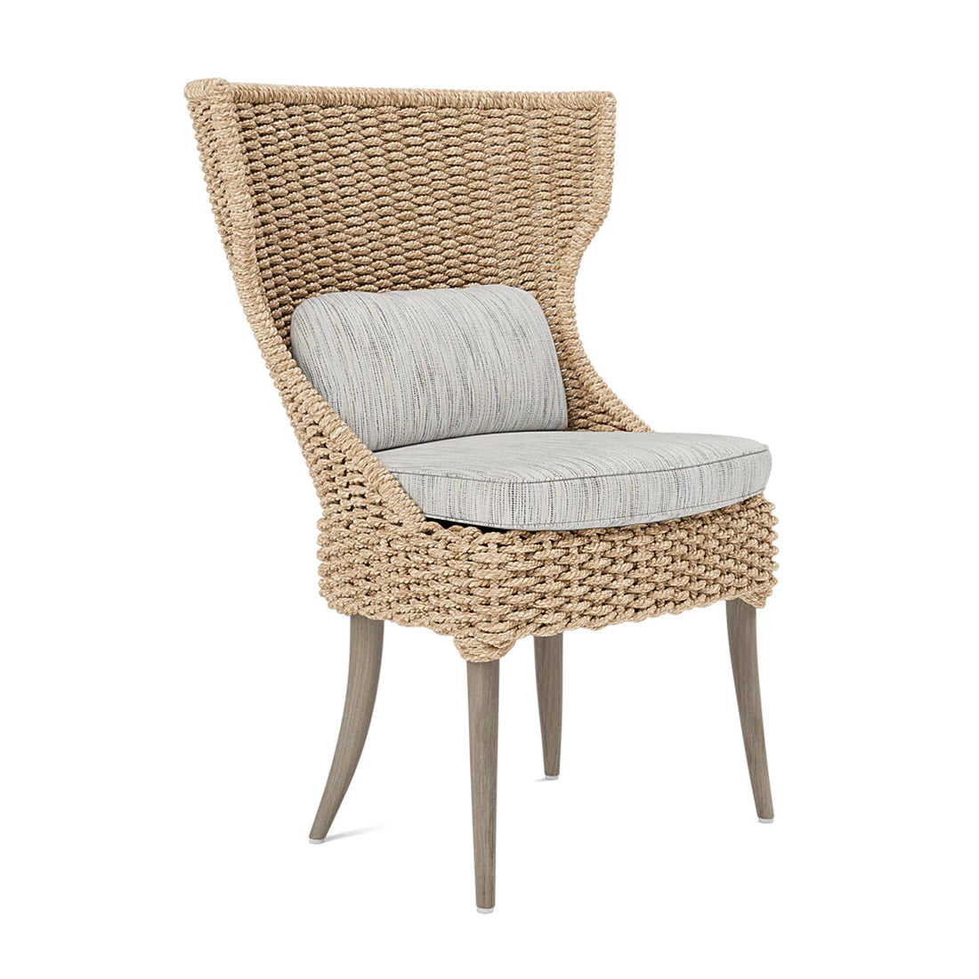 Made Goods Arla Faux Rope Outdoor Dining Chair in Danube Fabric