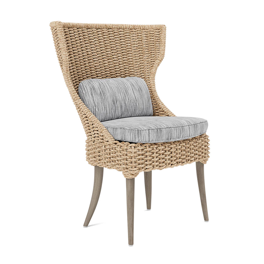 Made Goods Arla Faux Rope Outdoor Dining Chair in Danube Fabric