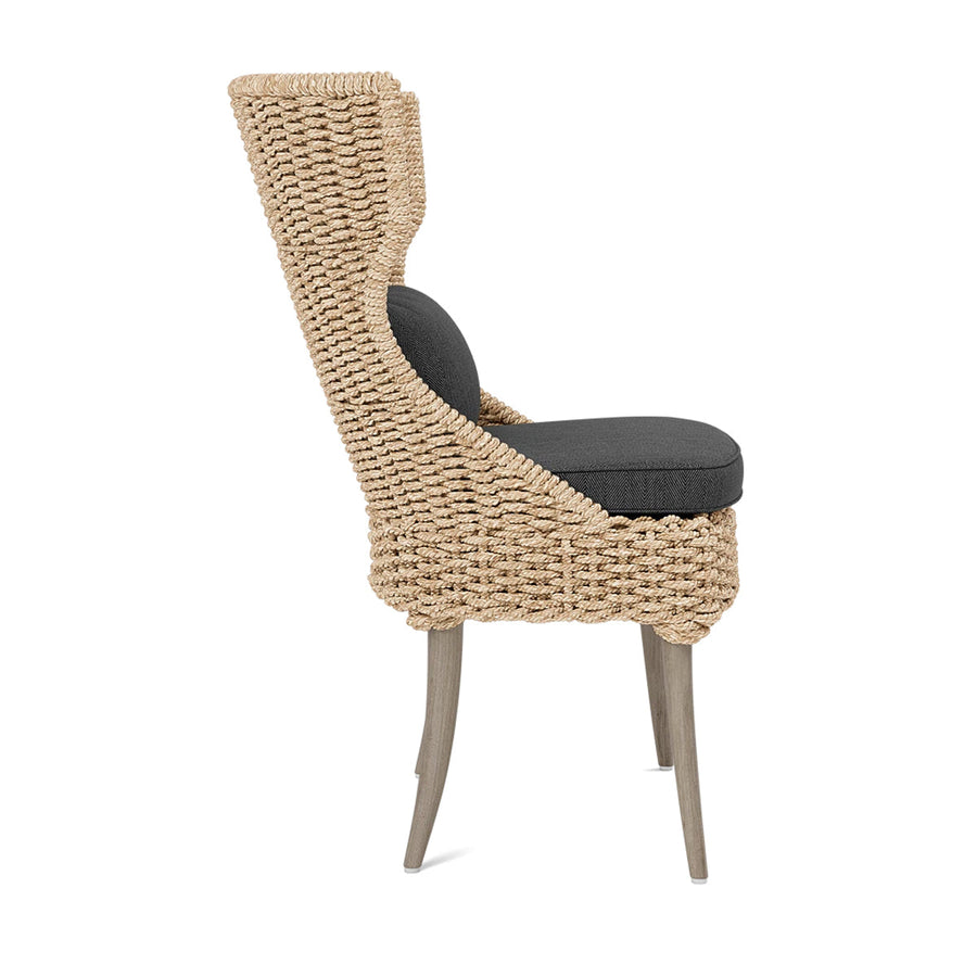 Made Goods Arla Faux Rope Outdoor Dining Chair in Pagua Fabric