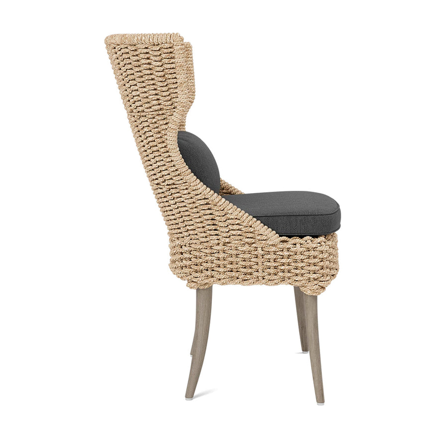 Made Goods Arla Faux Rope Outdoor Dining Chair in Pagua Fabric