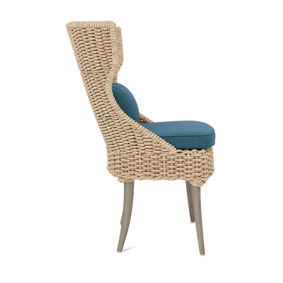 Made Goods Arla Faux Rope Outdoor Dining Chair in Pagua Fabric