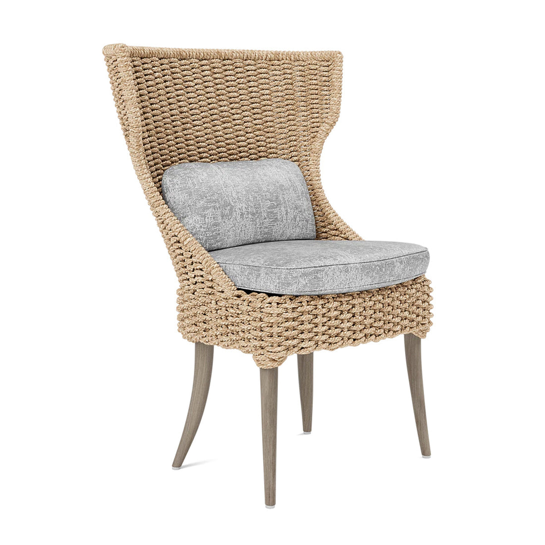 Made Goods Arla Faux Rope Outdoor Dining Chair in Volta Fabric