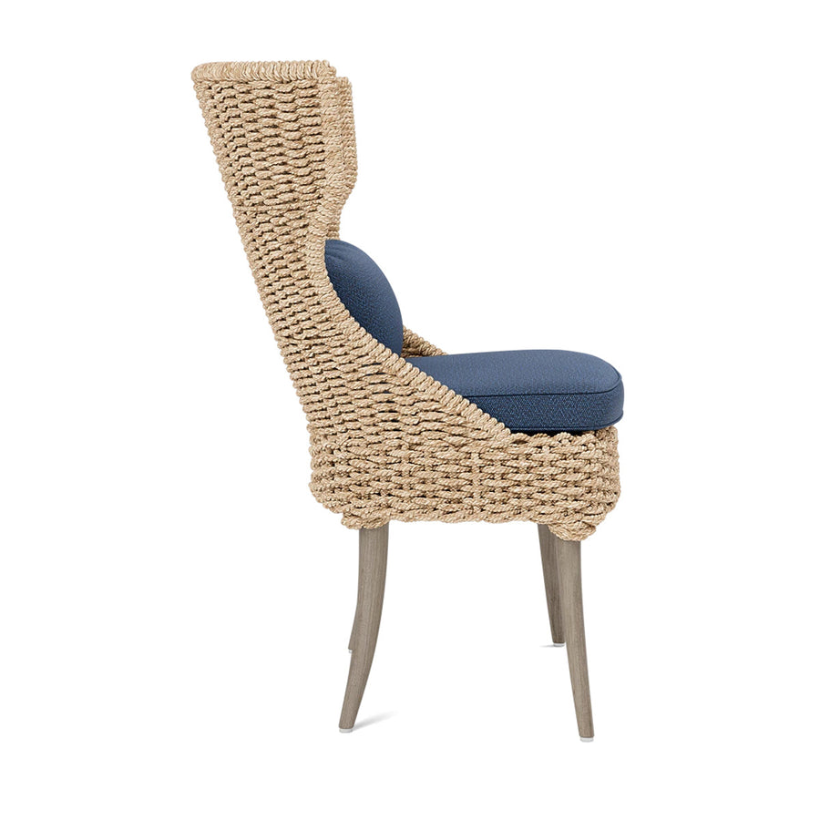 Made Goods Arla Faux Rope Outdoor Dining Chair in Weser Fabric