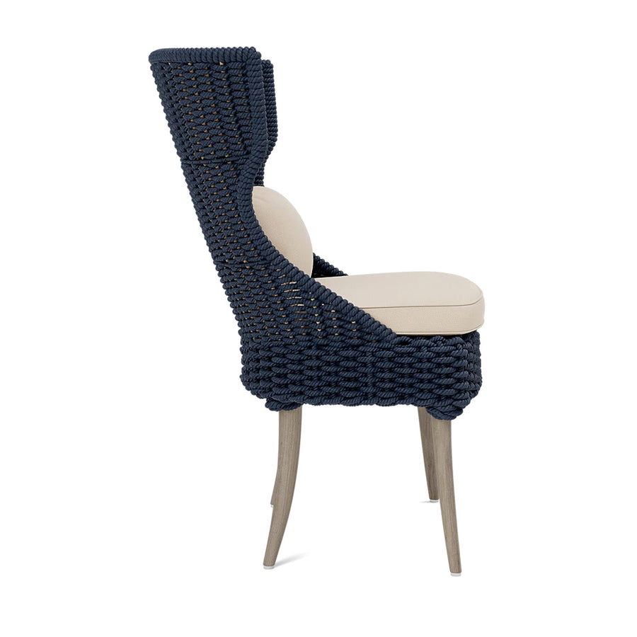 Made Goods Arla Faux Rope Outdoor Dining Chair in Alsek Fabric