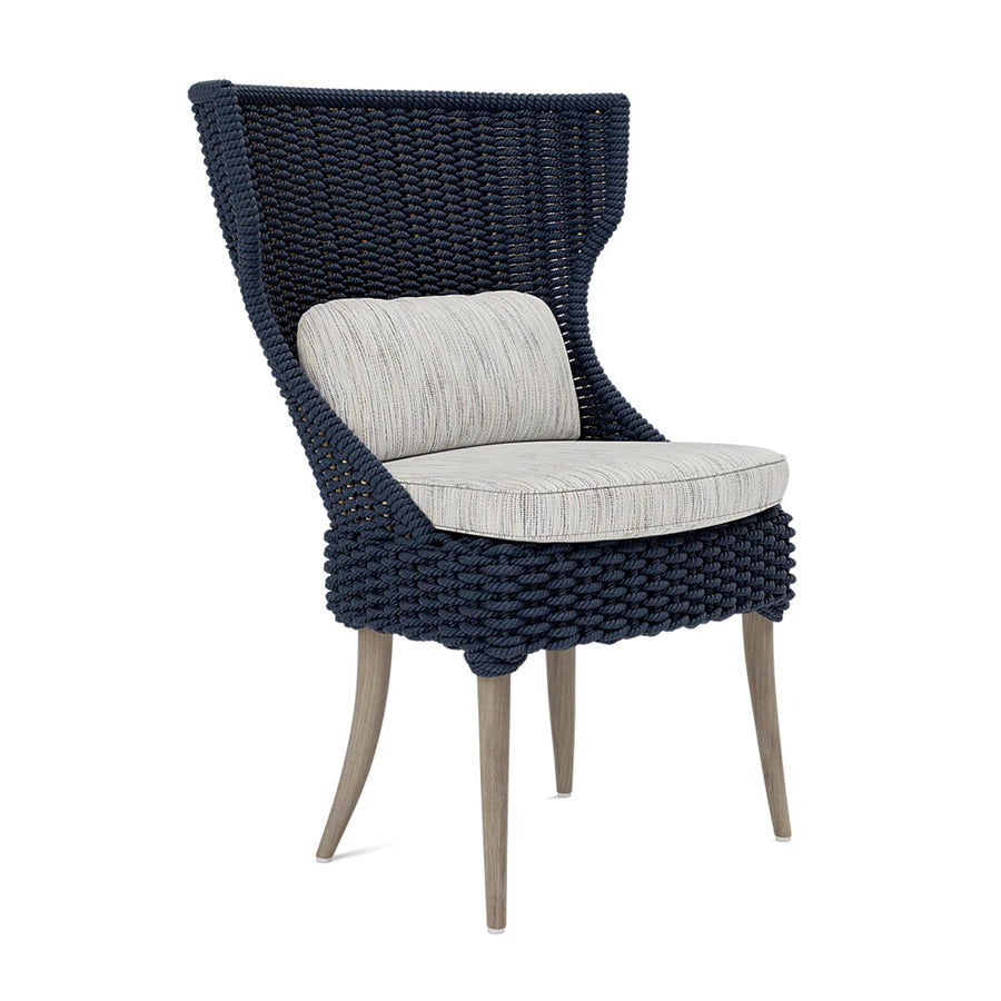 Made Goods Arla Faux Rope Outdoor Dining Chair in Danube Fabric