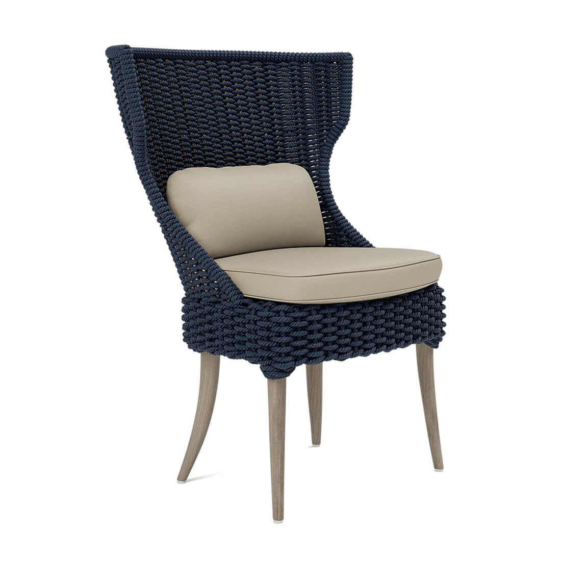 Made Goods Arla Faux Rope Outdoor Dining Chair in Garonne Leather