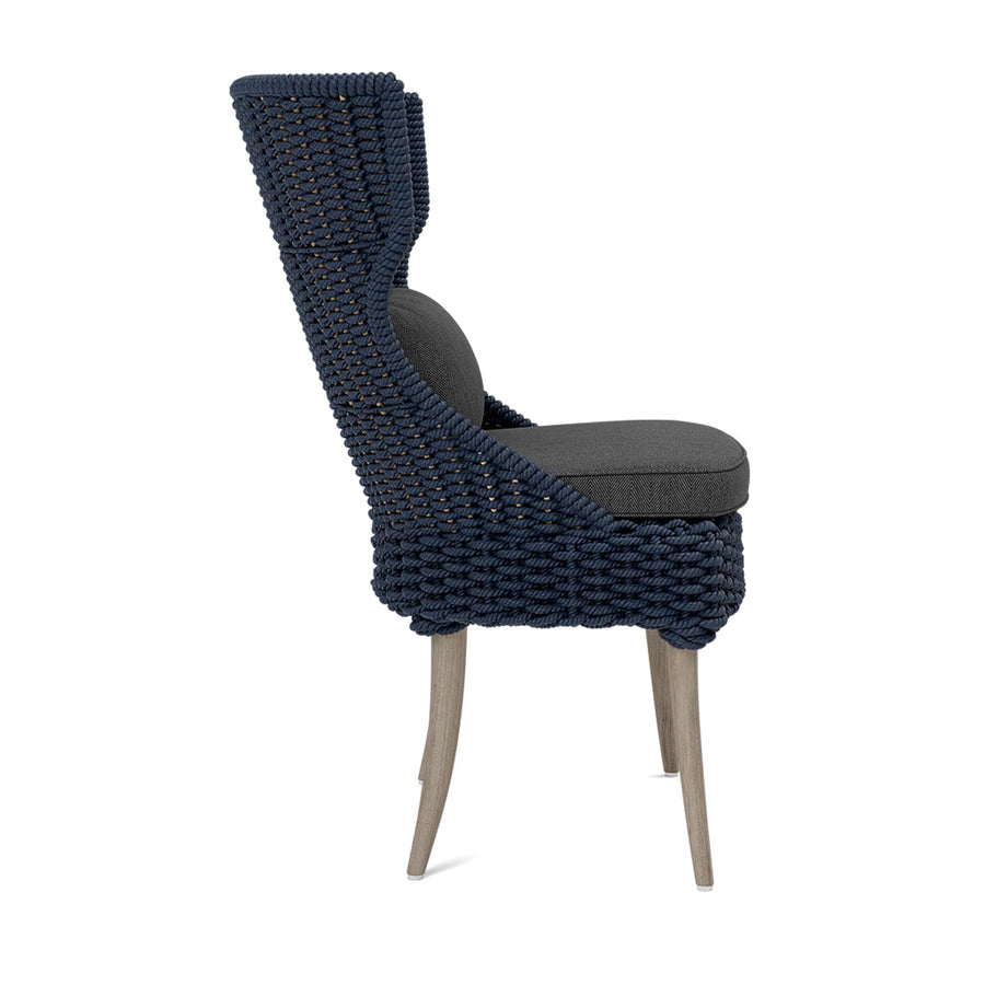 Made Goods Arla Faux Rope Outdoor Dining Chair in Pagua Fabric