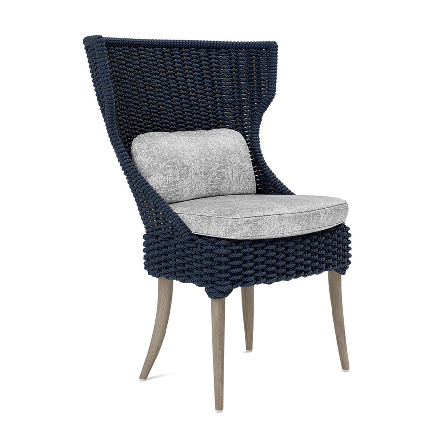 Made Goods Arla Faux Rope Outdoor Dining Chair in Volta Fabric