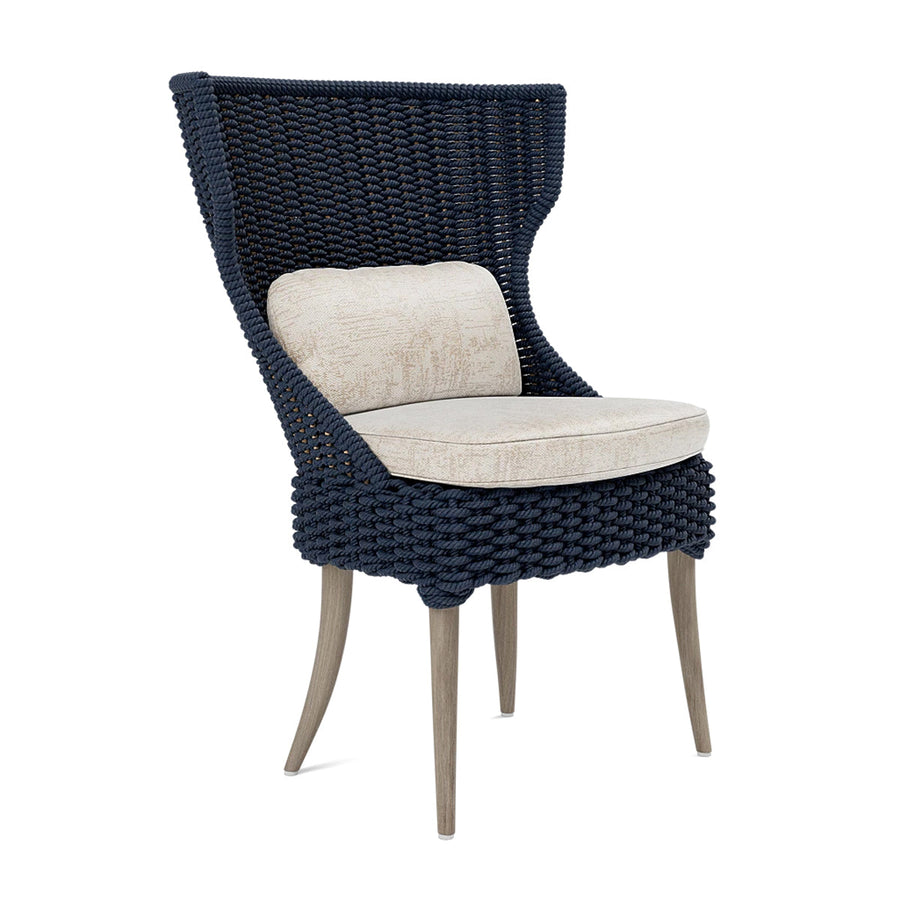 Made Goods Arla Faux Rope Outdoor Dining Chair in Volta Fabric