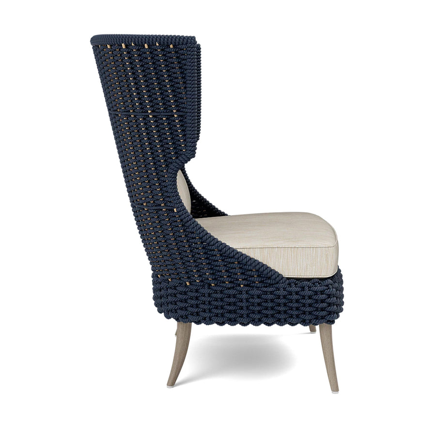 Made Goods Arla Wingback Outdoor Lounge Chair in Danube Fabric