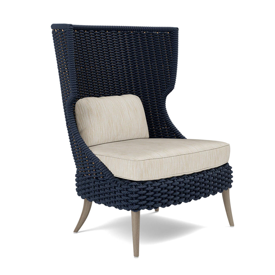 Made Goods Arla Wingback Outdoor Lounge Chair in Danube Fabric