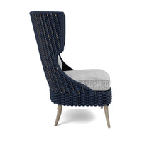 Made Goods Arla Wingback Outdoor Lounge Chair in Danube Fabric