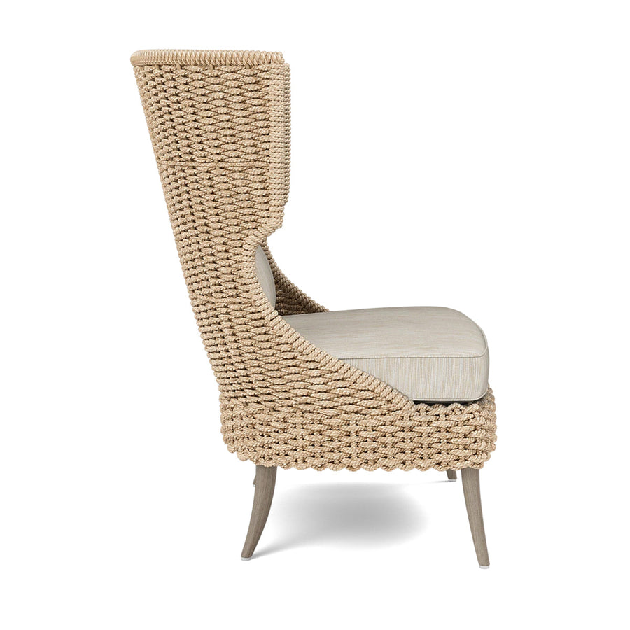 Made Goods Arla Wingback Outdoor Lounge Chair in Danube Fabric